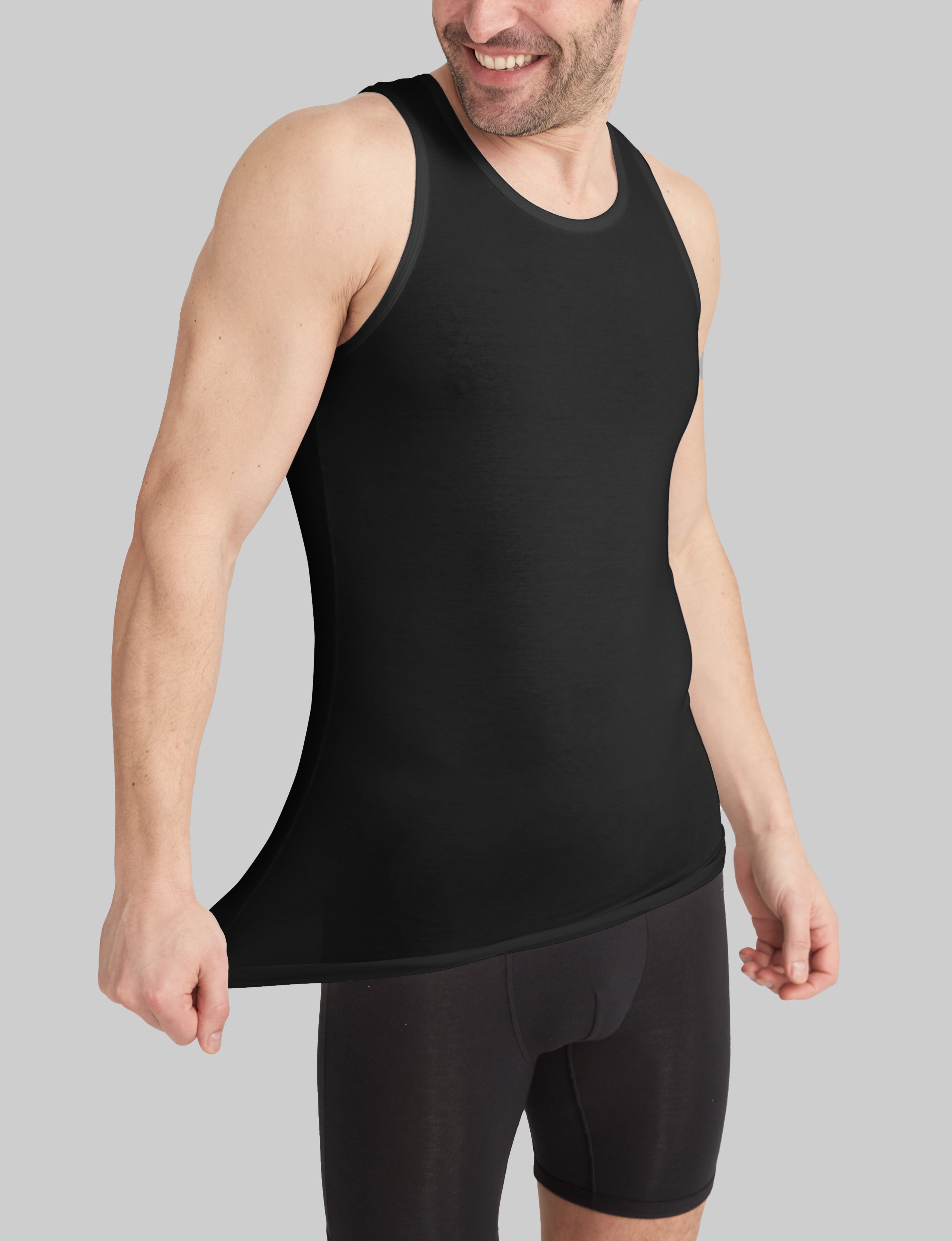 Second Skin Tank Stay Tucked Undershirt for Men - Seamless Slim Fit Comfort Shirt for Work & Casual Wear