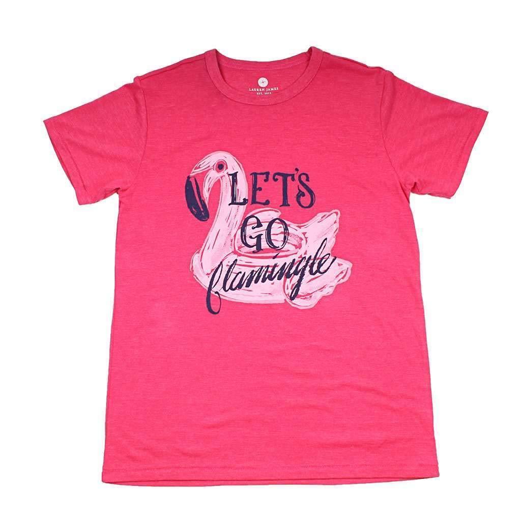 Lauren James Let's Go Flamingo Graphic T-Shirt - Women's Casual Short Sleeve Tee for Summer, Beach, and Vacation Outfits