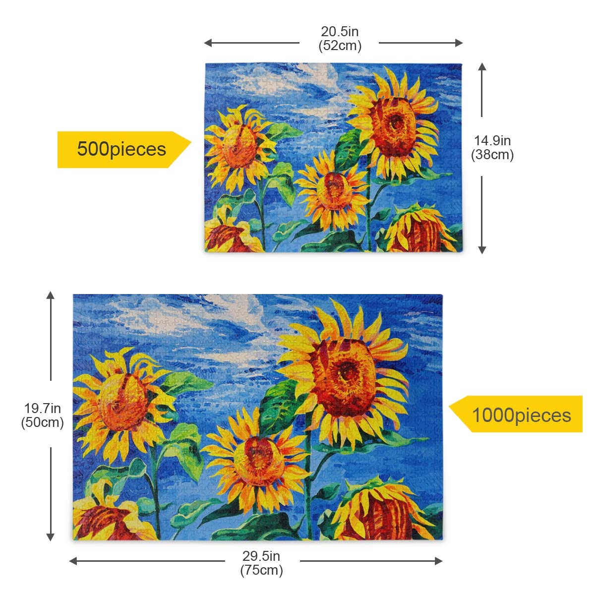 Sunflower Leisure Creative 500-Piece Jigsaw Puzzles for Adults - Perfect Gift for Relaxation, Family Bonding & Home Decor