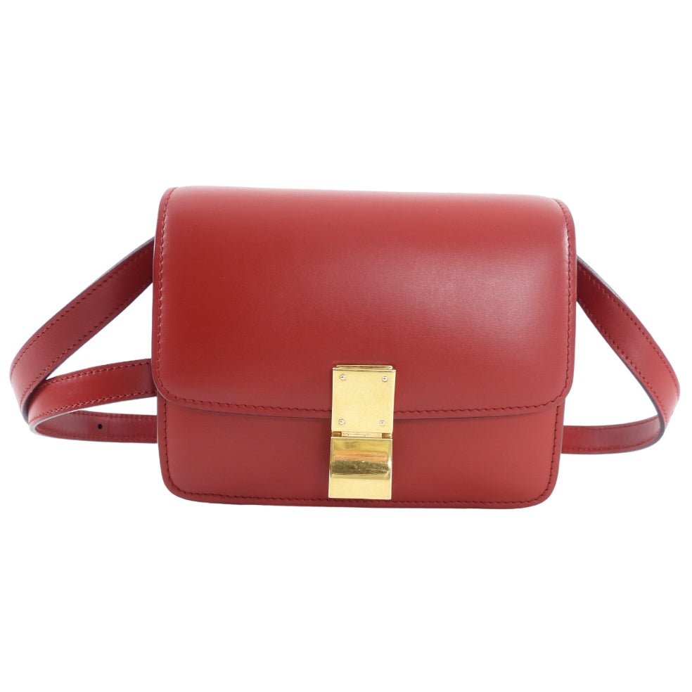 Celine Small Box Bag in Red Smooth Leather - Perfect for Everyday Use, Work & Special Occasions