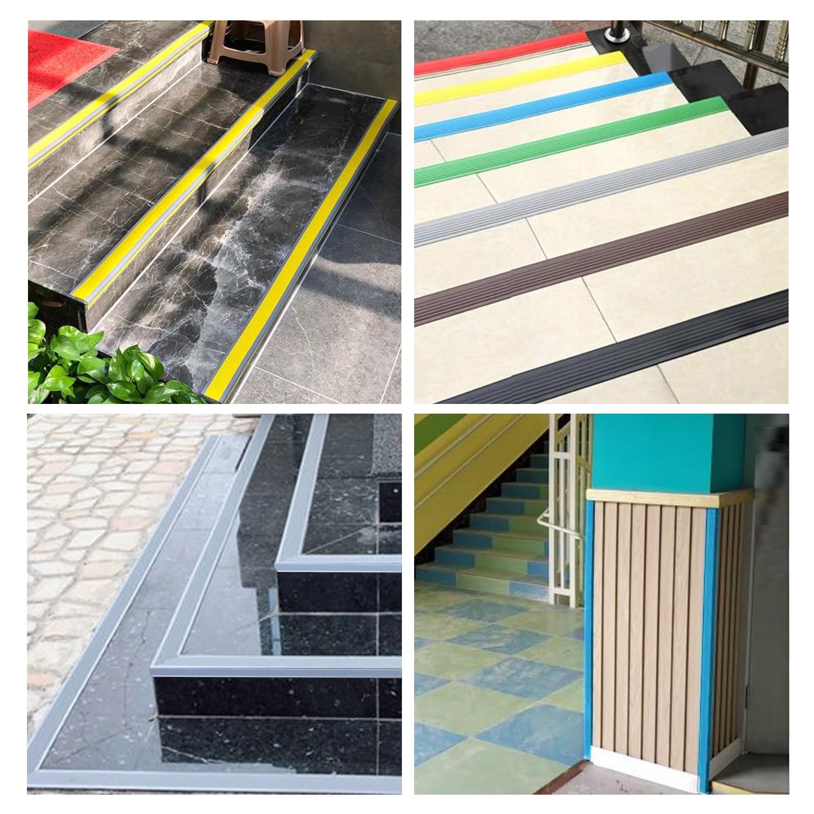 Non-Slip L-Shaped Vinyl Stair Edge Protector - Self-Adhesive Rubber Stair Nosing for Indoor/Outdoor Safety - Easy Installation, Durable Red Stair Tread Cover (Perfect for Homes, Offices & Public Spaces)