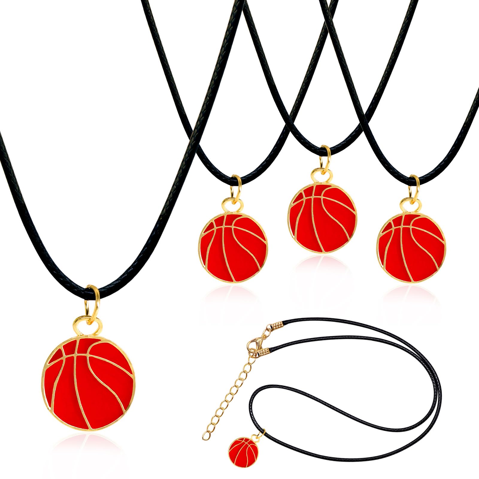 Basketball Pendant Necklace - 24 Pack for Sports Party Favors, Birthday Gifts & Classroom Prizes