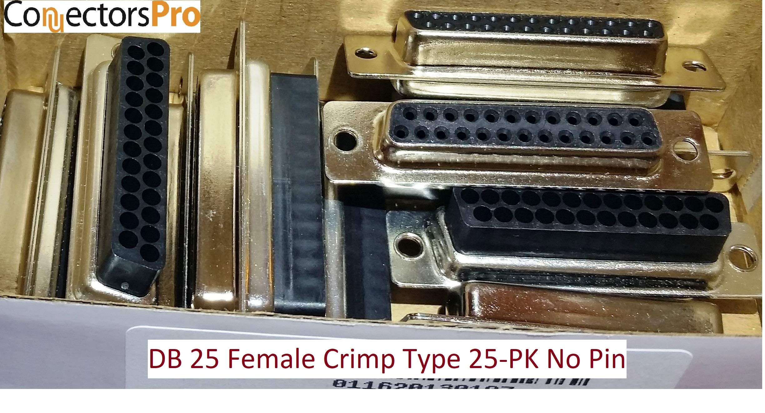 DB25 Female D-Sub Crimp Connector - 50 Pcs Pack, High-Quality No Pin PC Accessories for Industrial and Computer Hardware Applications