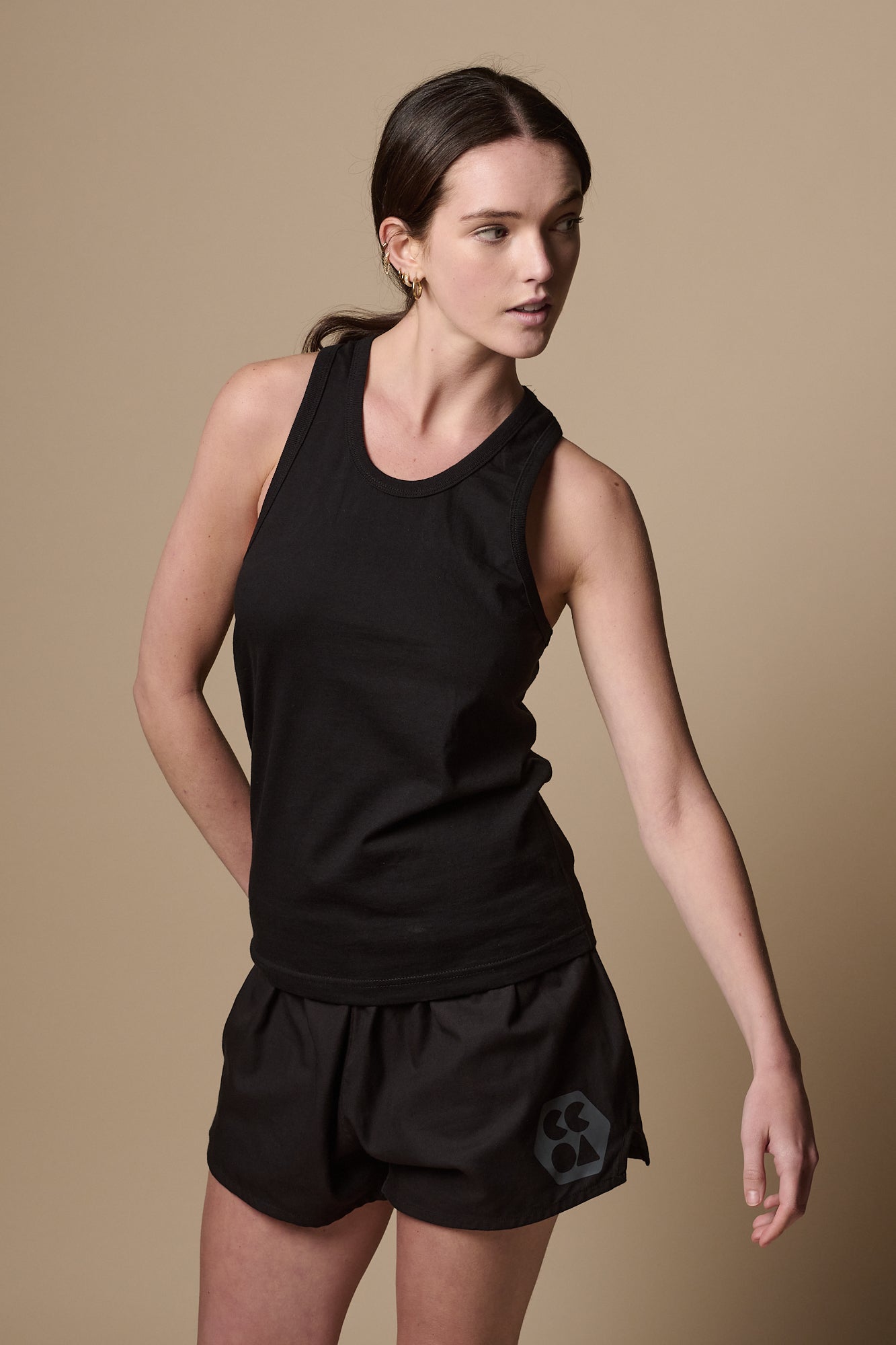 Eco-Friendly Women's Racerback Tank Top - Plastic-Free Black Workout Top for Yoga, Running & Gym