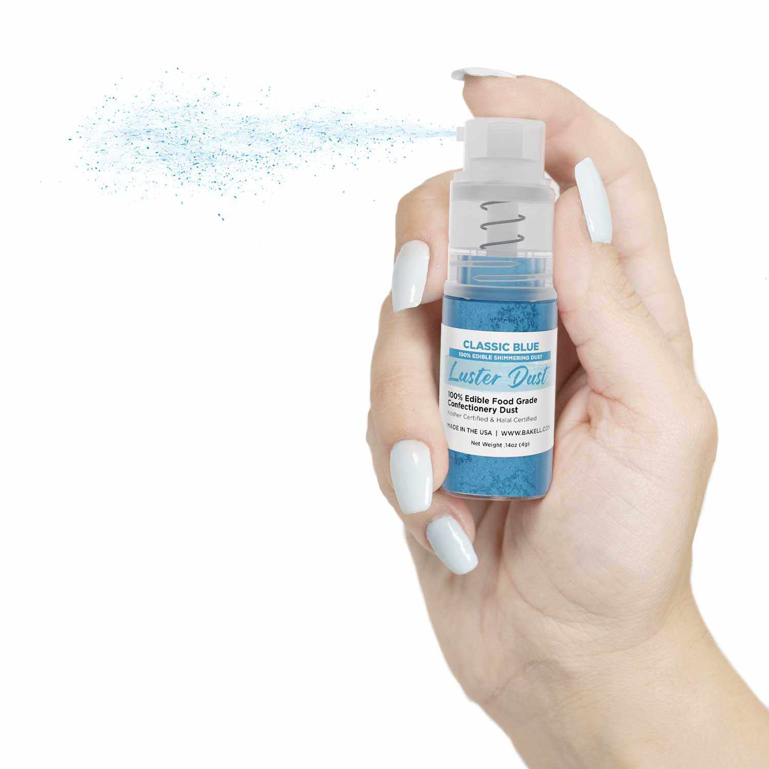 Premium Classic Blue Luster Dust Edible Glitter - 4g Spray Pump (Case of 12) - Perfect for Cake Decorating, Cupcake Toppings & DIY Edible Crafts