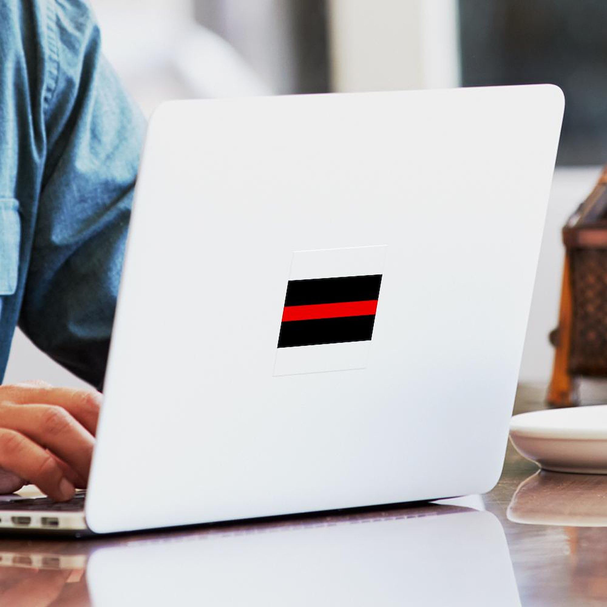 Firefighter Sticker - Square Bumper Decal for Cars & Laptops