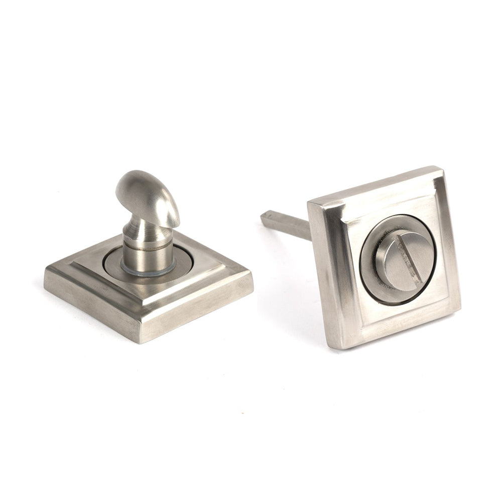 Stainless Steel Satin Square Bathroom Door Thumbturn Lock - Durable & Corrosion-Resistant for Home, Office, and Commercial Use