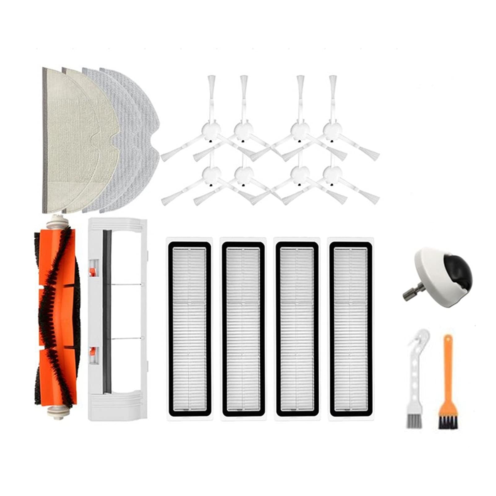Dreame D9 Robot Vacuum Cleaner Replacement Parts Kit - Main Brush, Side Brushes, HEPA Filter, Mop Cloth & Wheels - Compatible Accessories for Hardwood Floors & Carpets Cleaning