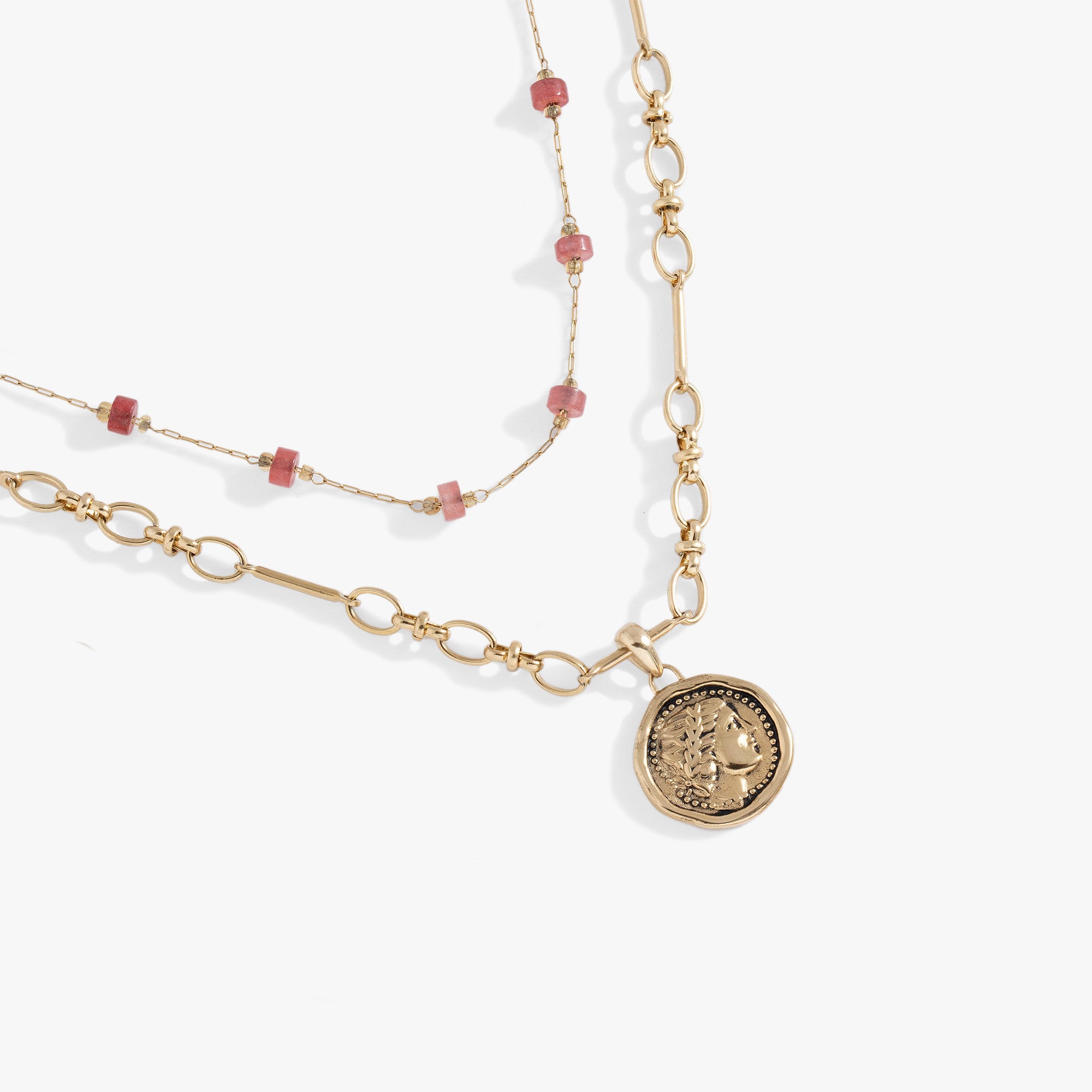 Elegant Coin Stranded Necklace for Women - Vintage Layered Chain Jewelry for Casual & Party Wear