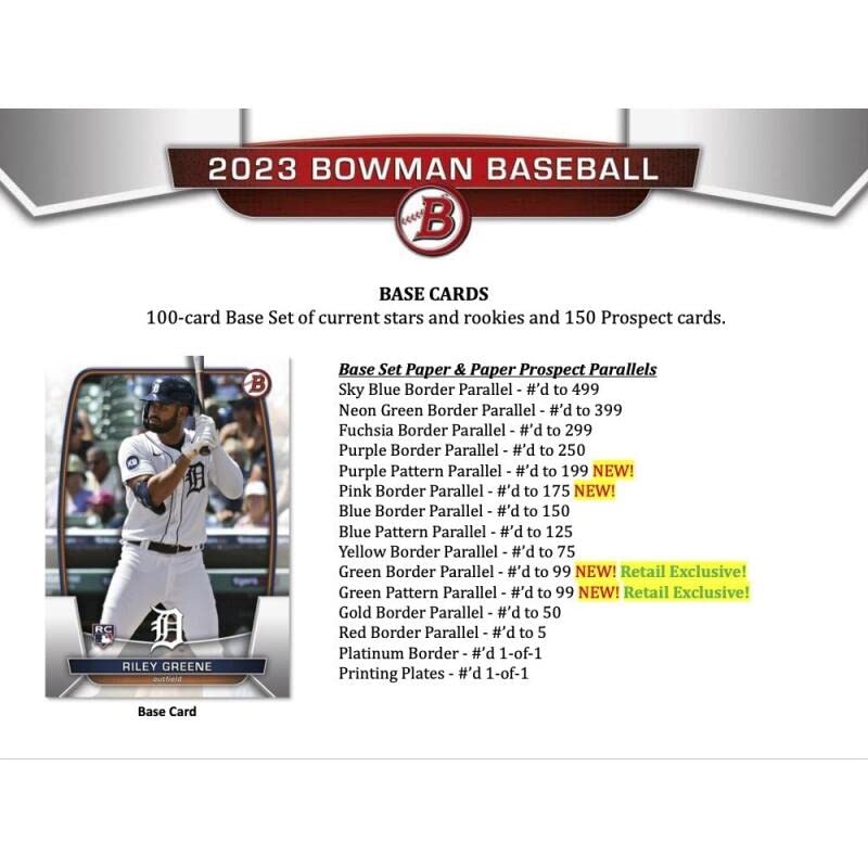 2023 Bowman Baseball Value Box - 6 Packs per Box | MLB Trading Cards Collection | Perfect for Sports Fans, Collectors & Fantasy Baseball Enthusiasts