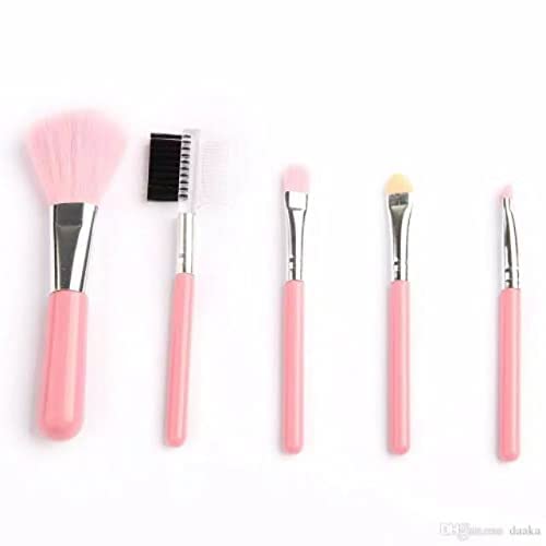 Professional 5-Piece Makeup Brush Set - Synthetic Kabuki Foundation, Blending, Powder, Blush & Concealer Brushes for Flawless Face & Eye Makeup | Perfect for Daily Use, Travel & Professional Makeup Artists | Pink Color