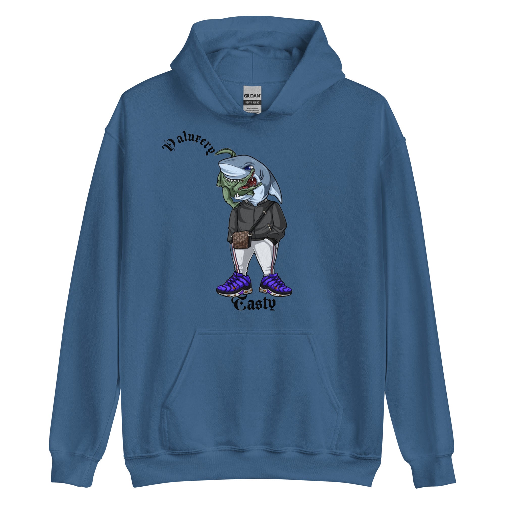 Valuxery Tasty Shark Hoodie - Premium 9.5 oz Cotton Blend Pullover Sweatshirt for Men & Women | Trendy Streetwear Fashion | Perfect for Casual Wear, Gym, and Outdoor Activities