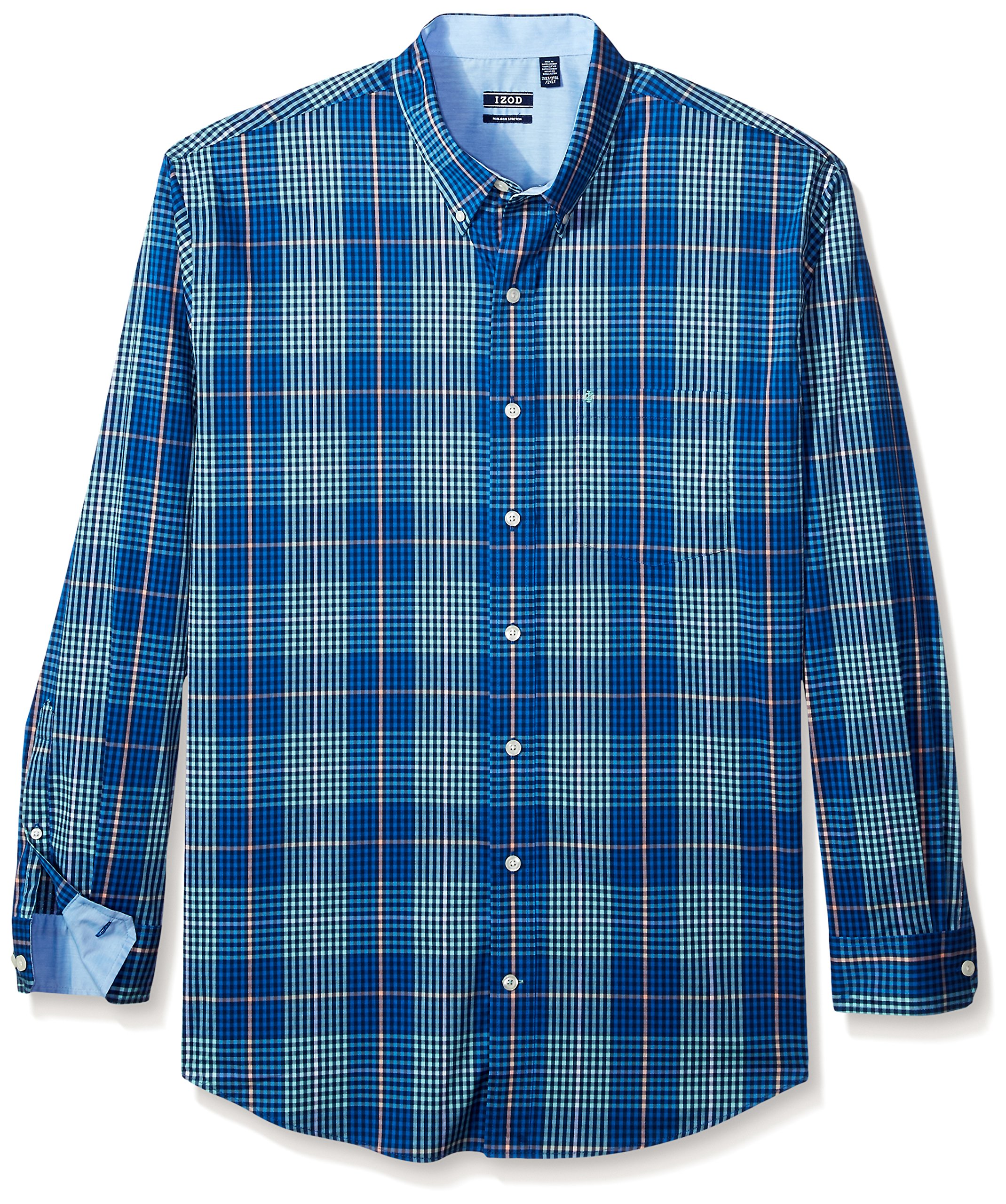 IZOD Men's Big & Tall Advantage Performance Stretch Long Sleeve Shirt | Moisture-Wicking Work Shirt for Office & Outdoor Activities