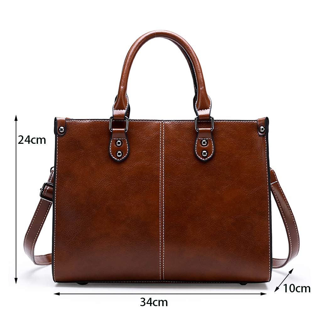 Stylish Leather Tote Bags for Women - Designer Top Handle Shoulder & Crossbody Messenger Bag for Office, Work & Travel | Perfect for Business, Commuting & Daily Use