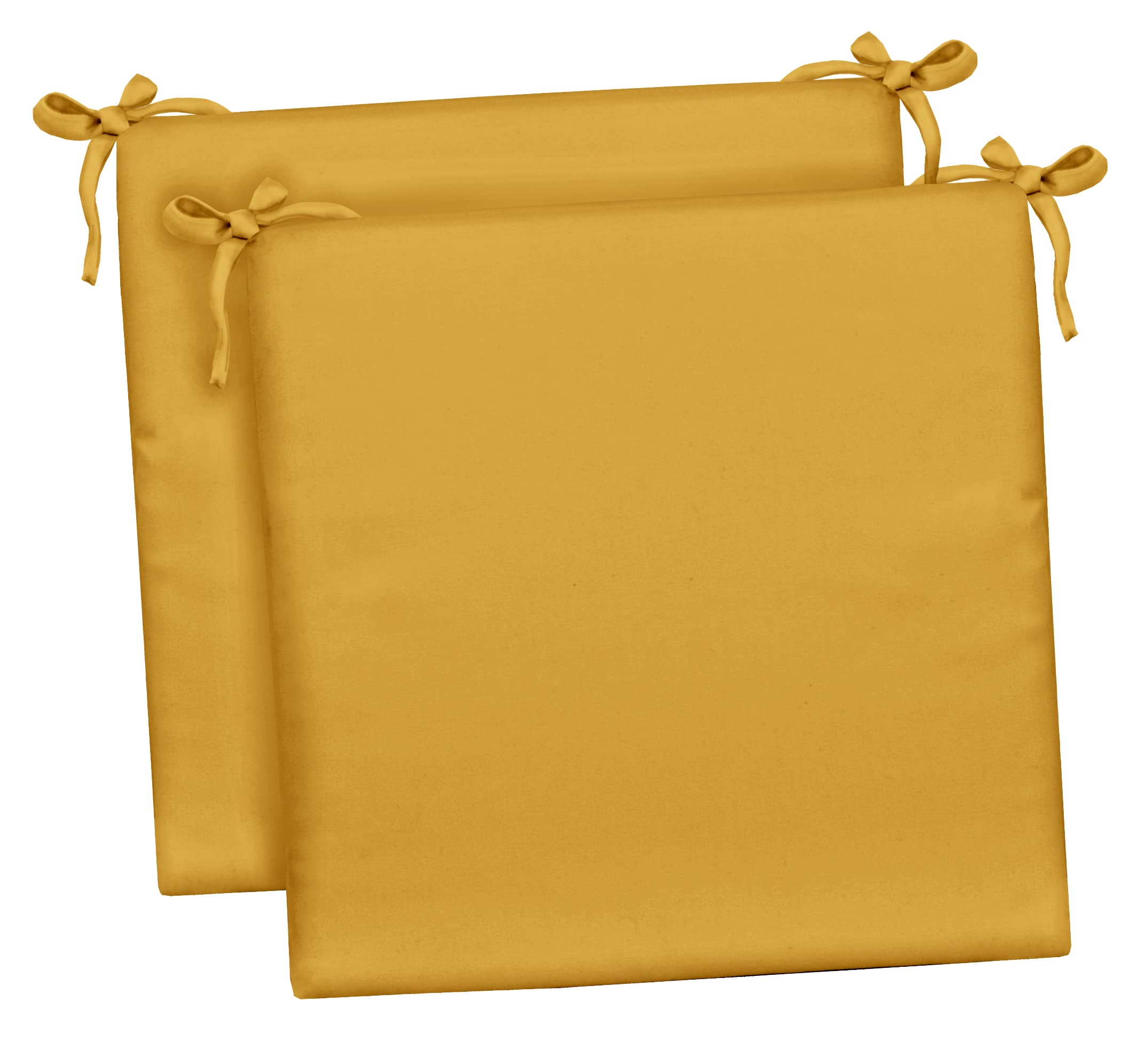 RSH Décor 2-Pack Foam Dining Chair Seat Cushions 19x19x3 Inch - Indoor/Outdoor Waterproof Tempotest Fabric - Classic Buttercup Yellow - Perfect for Patio, Kitchen, Dining Room & Garden Furniture