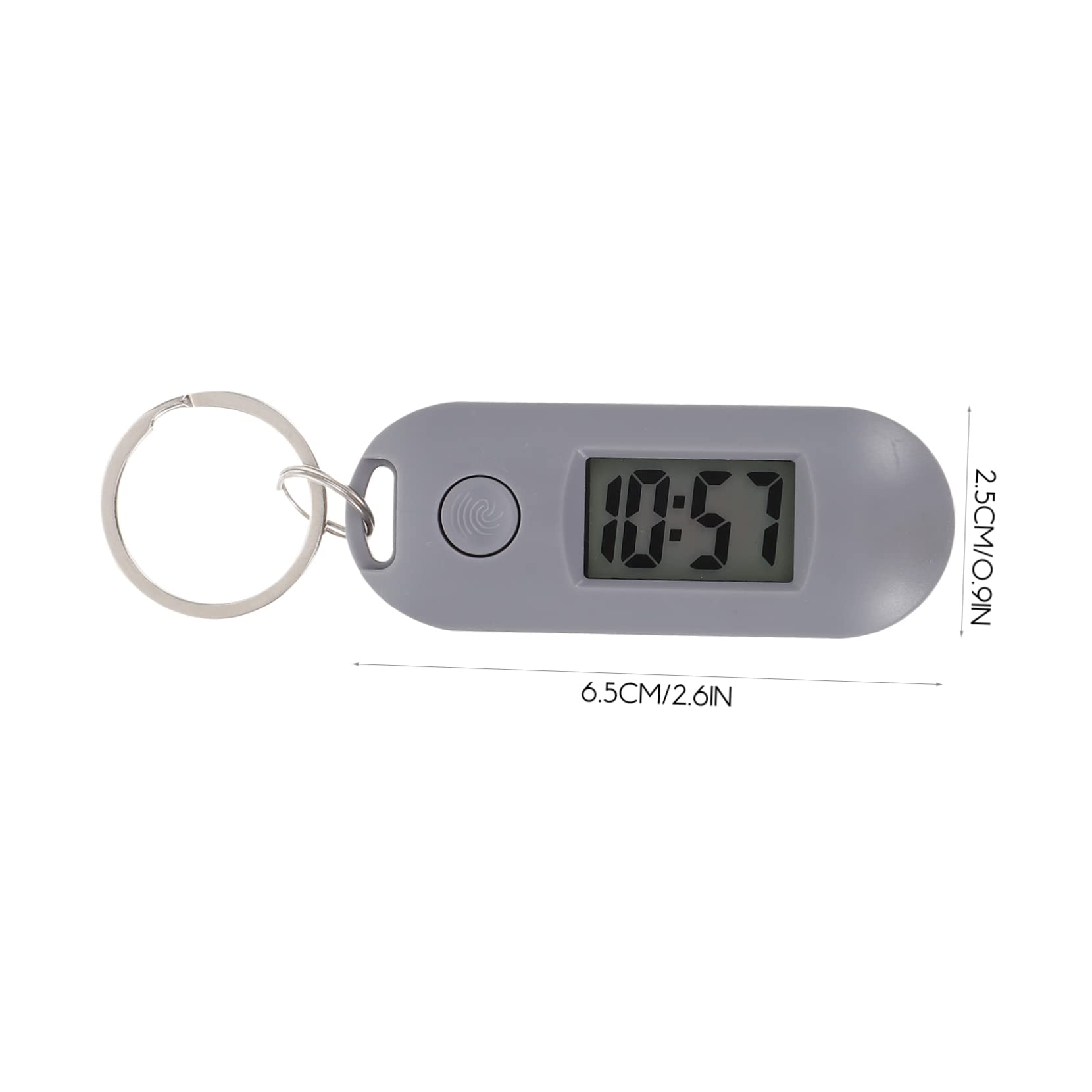 Holibanna 5 Pack Rechargeable Digital Keychain Watch - Waterproof LED Student Watch with Alarm & Stopwatch - Perfect for School, Gym, Travel & Daily Use (Plastic, Grey)