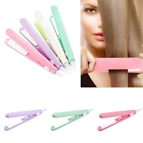 SEYBLUSH Mini Ceramic Hair Straightener - Portable Flat Iron with 220V for Travel, Home & Salon Use - Multicolor Styling Tool for Smooth & Wavy Hair