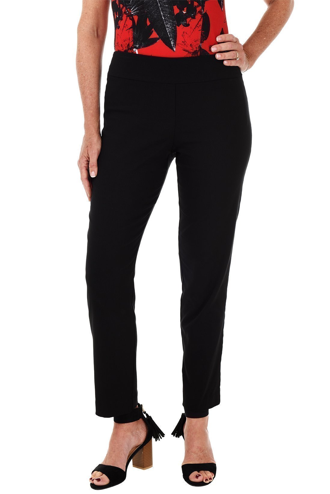 Classic Pull-On Ankle Pants for Women - Comfortable Stretch Trousers with Elastic Waistband | Perfect for Work, Office, and Casual Wear