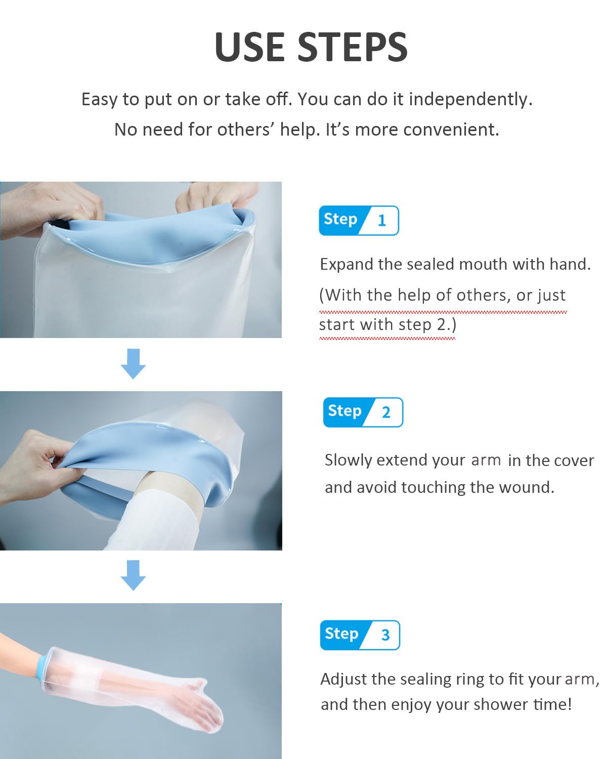 Waterproof Arm Cast Cover for Kids - Soft, Comfortable & Reusable Shower Protector for Broken Arms - Ideal for Swimming, Bathing & Daily Activities - Perfect Gift for Children with Arm Injuries