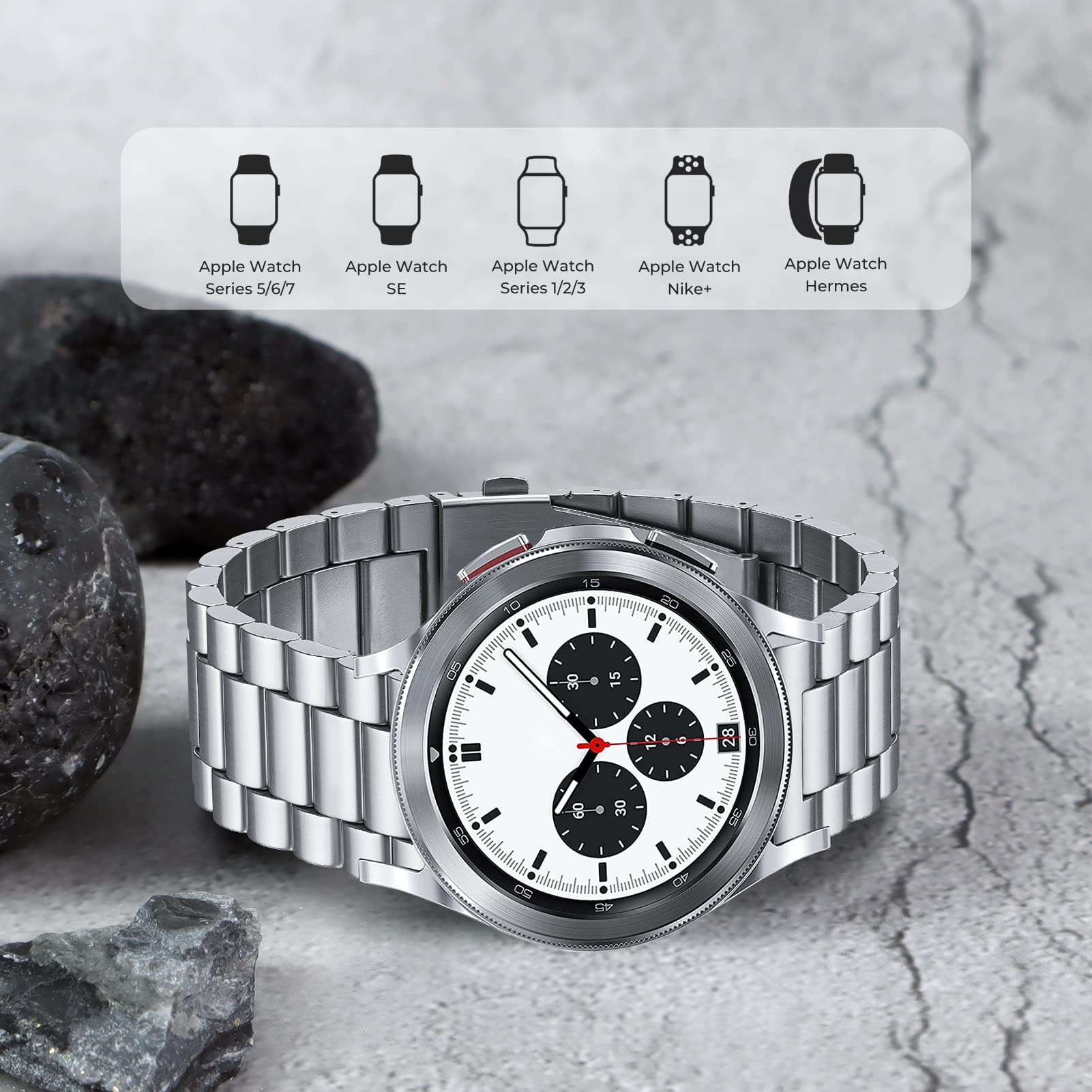 ORIbox 20mm Watch Bands for Samsung Galaxy Watch 4/3/Active 2 - Business Wristband for Men & Women - Office & Casual Wear