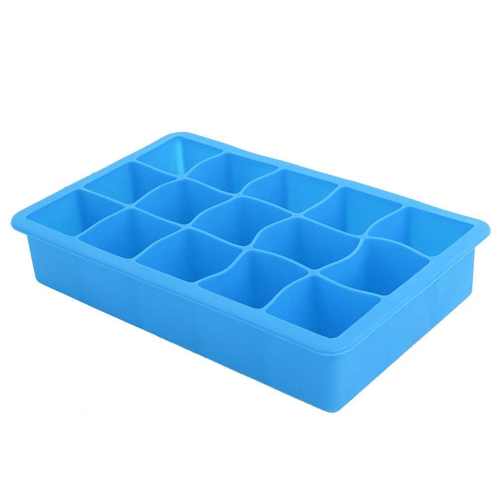 Premium Silicone Ice Ball Maker - 15 Grid Ice Cube Tray for Whiskey, Cocktails, Juice & Coffee | Perfect for Home Bars, Parties & Beverage Chilling (Blue)