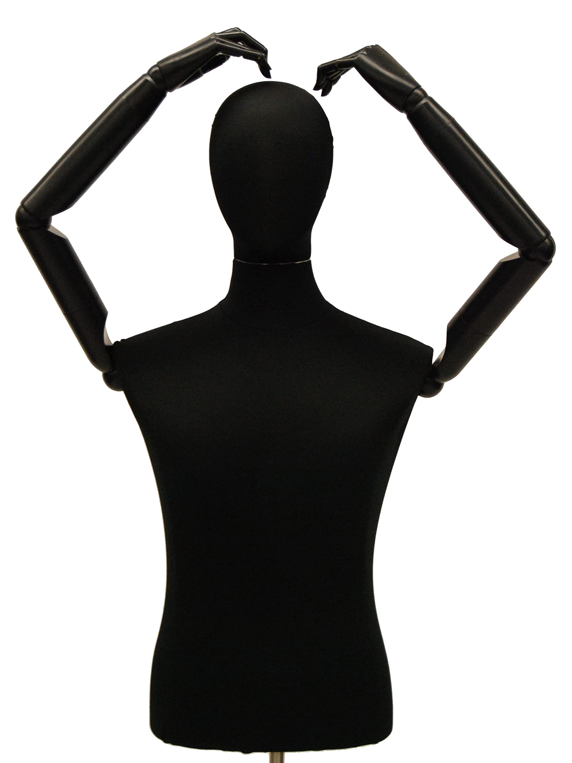 ROXYDISPLAY Male Mannequin with Adjustable Arms & Round Metal Base - Perfect for Clothing Stores, Fashion Displays, and Retail Visual Merchandising