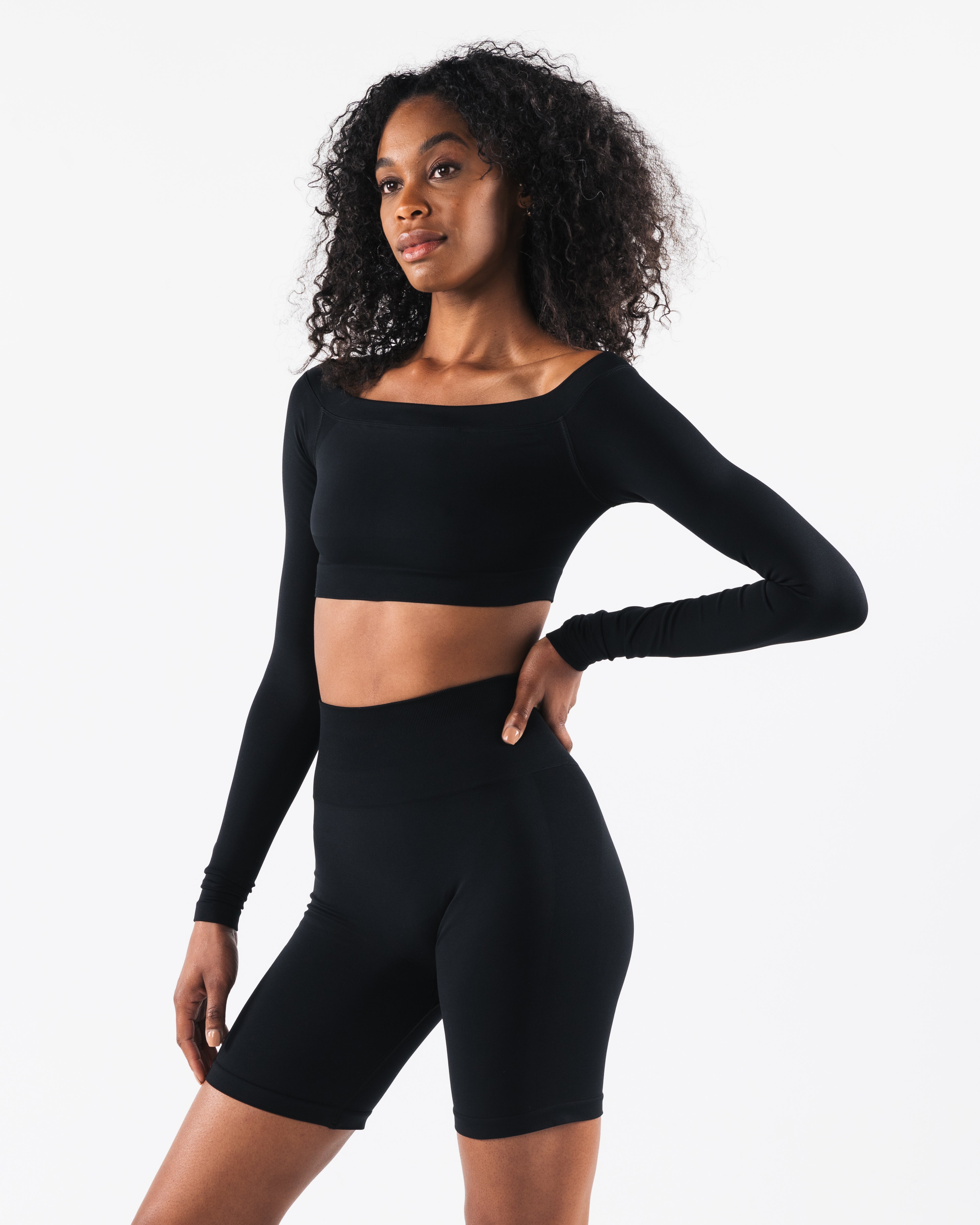 Amplify Halley LS Black Women's Lightweight Long Sleeve Shirt for Hiking, Running & Outdoor Activities