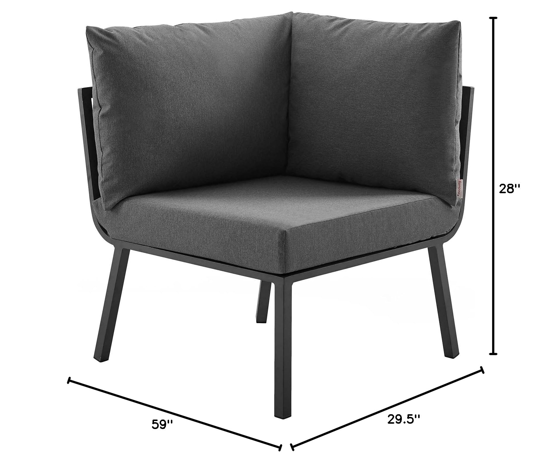 Modway Riverside 2-Piece Outdoor Patio Furniture Set - Gray Charcoal Wicker Chairs for Backyard, Poolside & Garden Relaxation