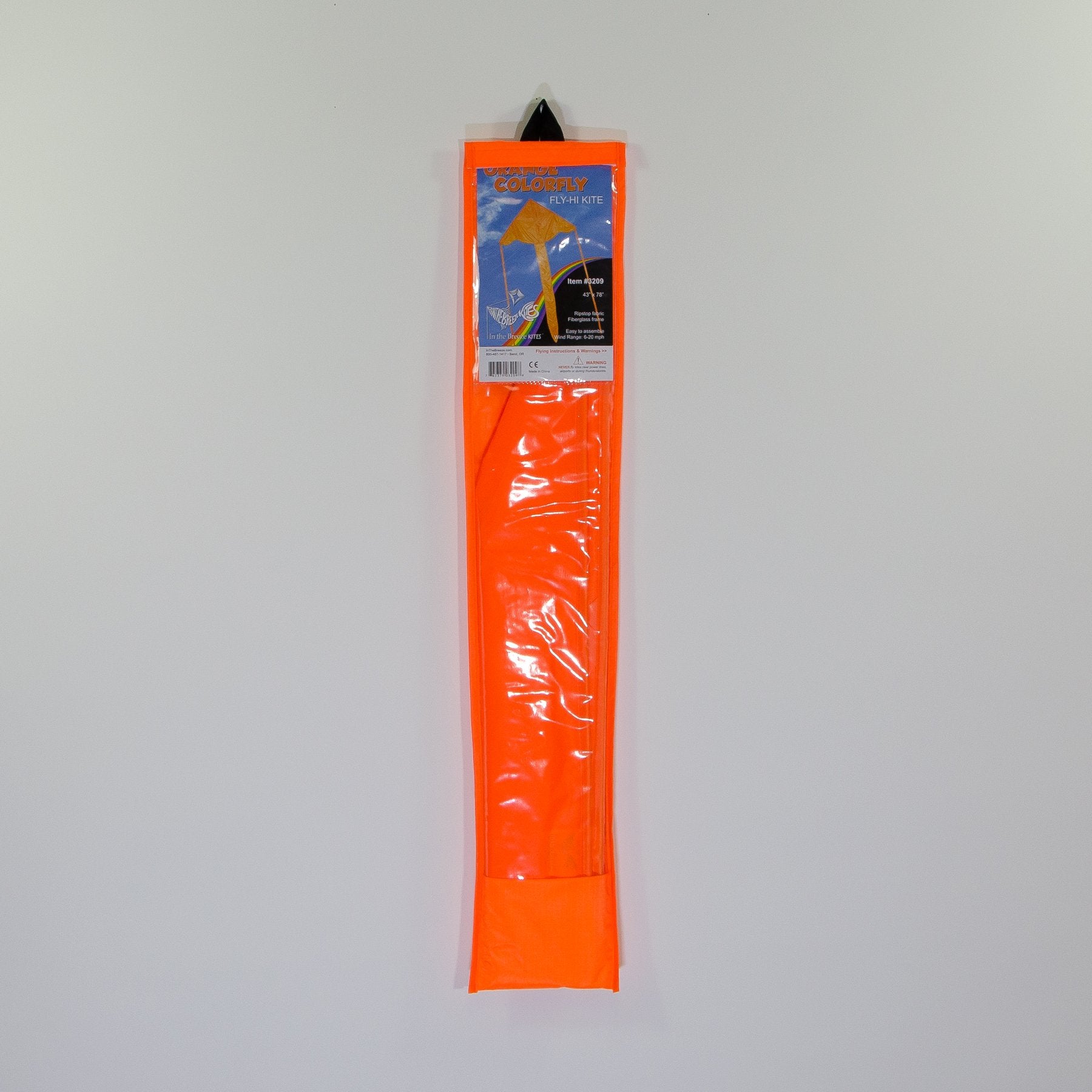 Solid Color Fly Hi Kites - Orange | High Quality Outdoor Kite for Kids & Adults | Perfect for Beach, Park & Family Picnics