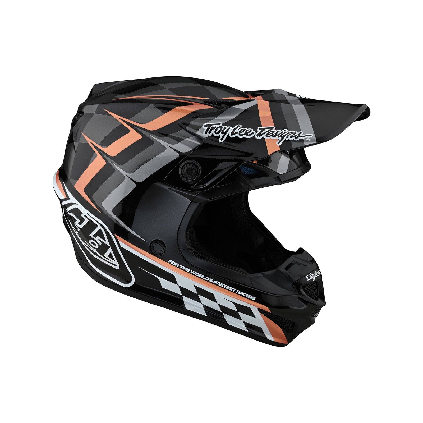 SE4 Polycarbonate Helmet - Warped Black & Copper Finish - Lightweight & Durable for Motorcycle, Cycling & Extreme Sports