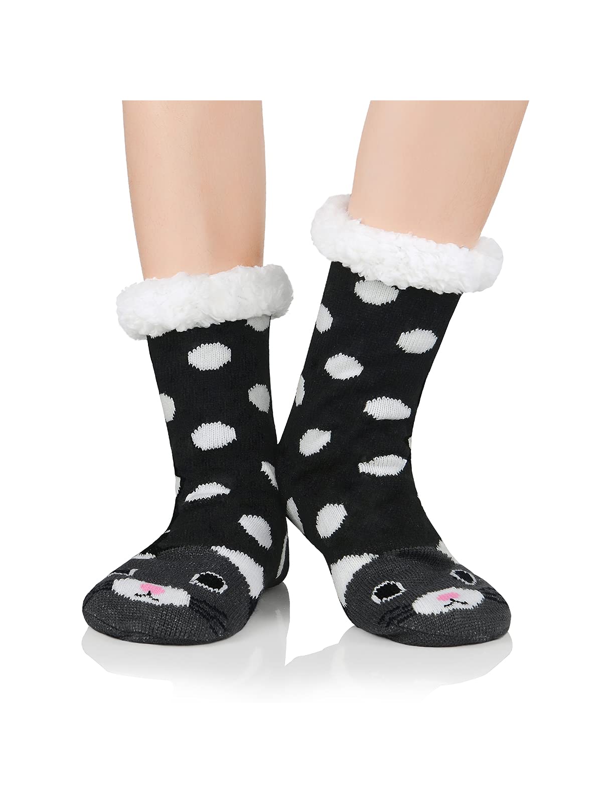 Century Star Non-Slip Grip Slipper Socks for Women - Warm Fuzzy Fluffy House Socks - Perfect for Winter, Christmas Gifts & Cozy Home Wear