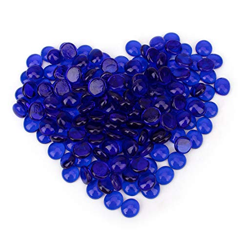 18 Pound Fire Glass Beads - Cobalt Blue Reflective Fire Pit Gems for Gas Fireplace, Vase Fillers & Aquarium Decor - Heat Resistant Decorative Pebbles for Indoor/Outdoor Use