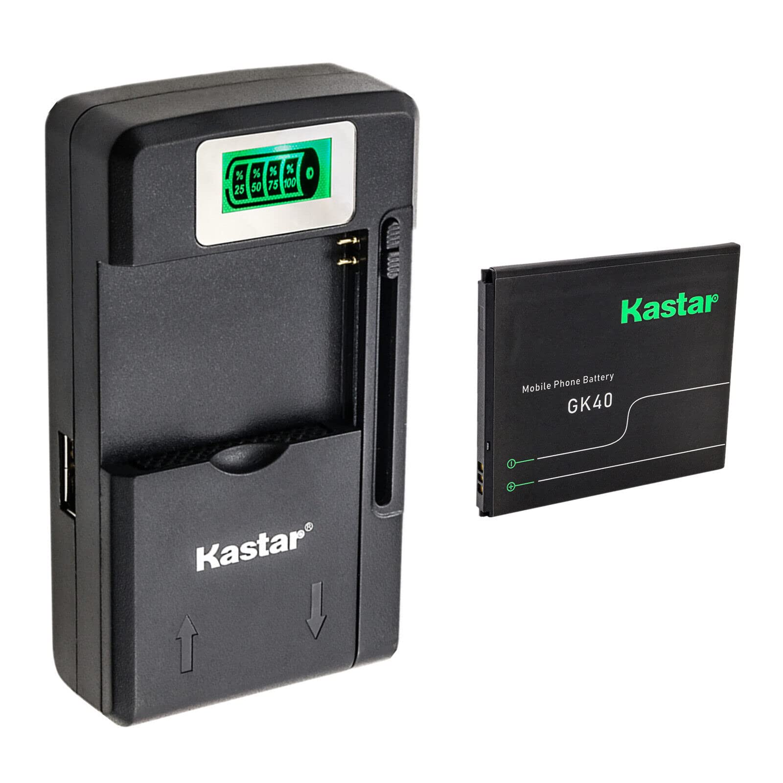 Kastar GK40 Replacement Battery & Smart LCD Charger for Motorola Moto E3/E4/E5 Play (XT1603/XT1675/XT1765/XT1766/XT1767/XT1767PP/XT1768/XT1921) - Perfect for Extended Phone Use & Travel Charging