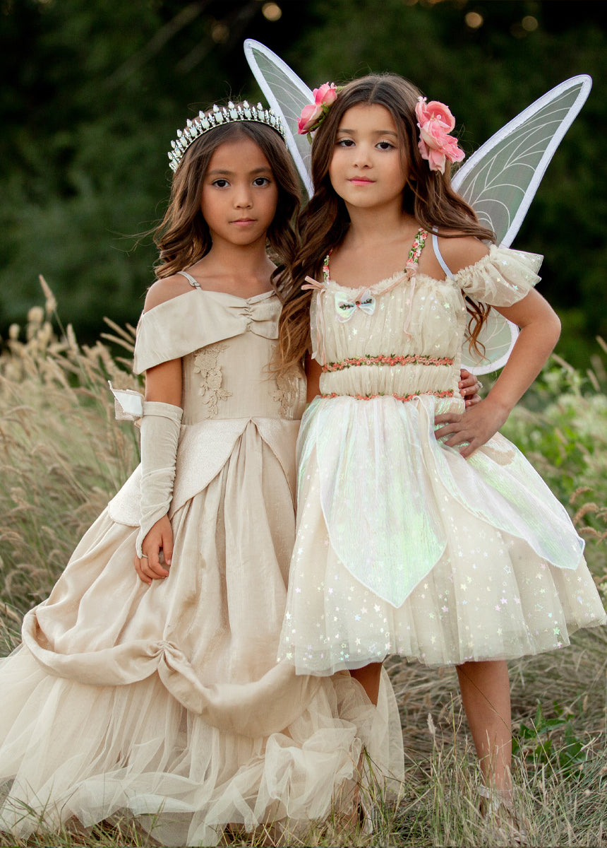 Enchanted Fairy Costume Set in Cream - Perfect for Halloween, Cosplay, and Fantasy Themed Parties