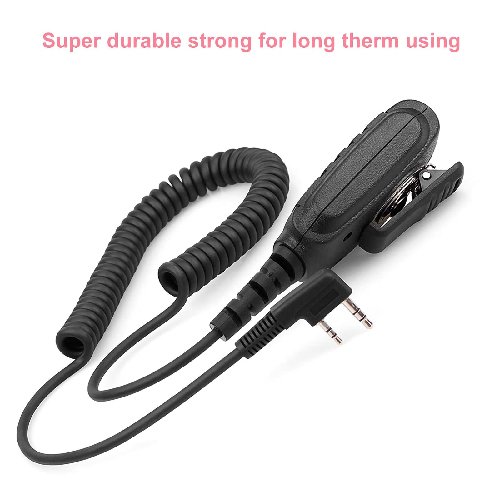 Retevis RS114 Two-Way Radio Speaker Mic IP54 Waterproof 2 Pin Compatible with RT24 RT27 RT3S RT5R RT81 RT1 Baofeng UV-5R BF-888S Kenwood Walkie Talkies (1 Pack) - Ideal for Outdoor Adventures, Construction Sites, and Security Teams