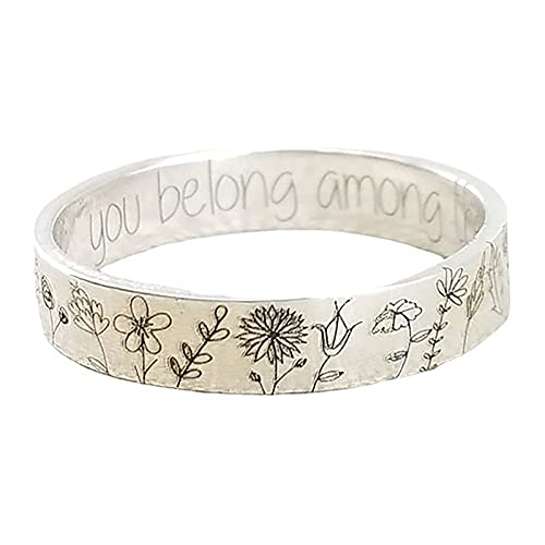 Vintage Butterfly Letter Rings for Women & Men - Floral Daisy Jewelry Gifts for Party & Daily Wear