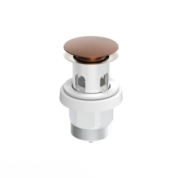 Universal Mushroom Plug & Waste Drain Cover - Brushed Copper Finish - Bathroom & Kitchen Sink Drain Stopper for Modern Home Decor