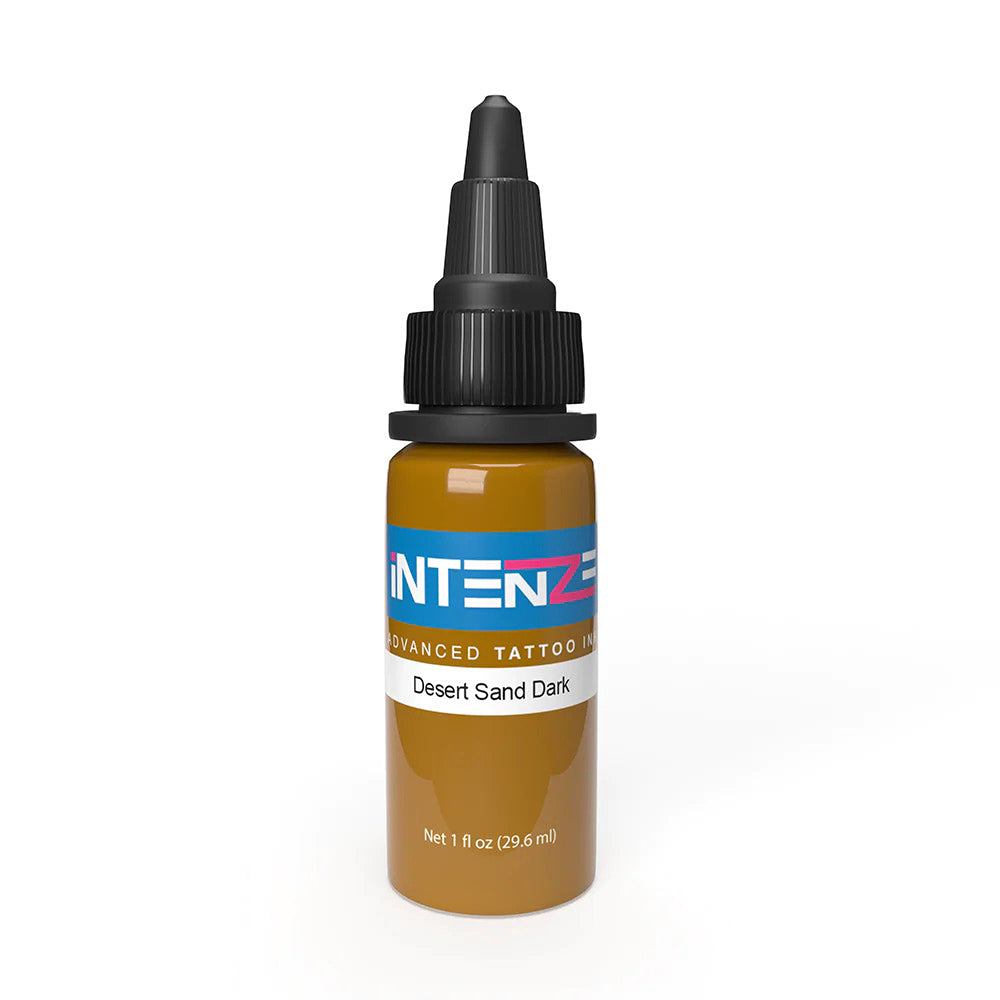 Desert Sand Dark Tattoo Ink by Intenze - Professional Body Art Ink for Tattoo Artists - Choose Your Size - Perfect for Realism, Shading & Fine Line Tattoos