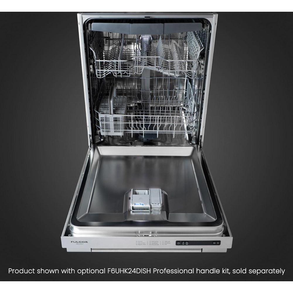 Fulgor Milano 24-inch Stainless Steel Dishwasher with Third Rack & Stainless Tub - Top Control, Energy Efficient (F6DWT24SS2) - Perfect for Modern Kitchens & Large Families