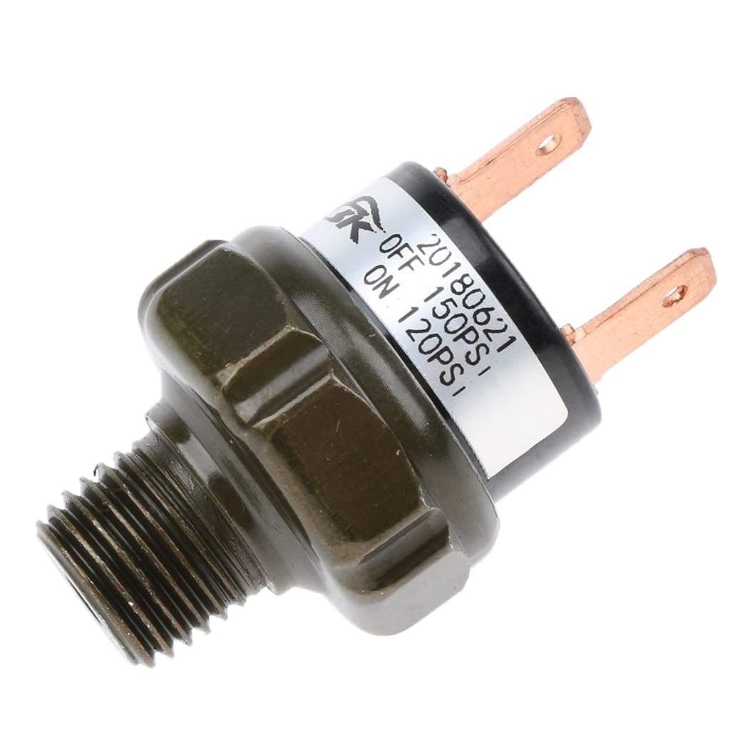 Air Ride Compressor Pressure Switch Control with 1/4'' NPT Connector (150-180 PSI) - Heavy Duty Air Suspension System for Trucks, SUVs & Custom Cars