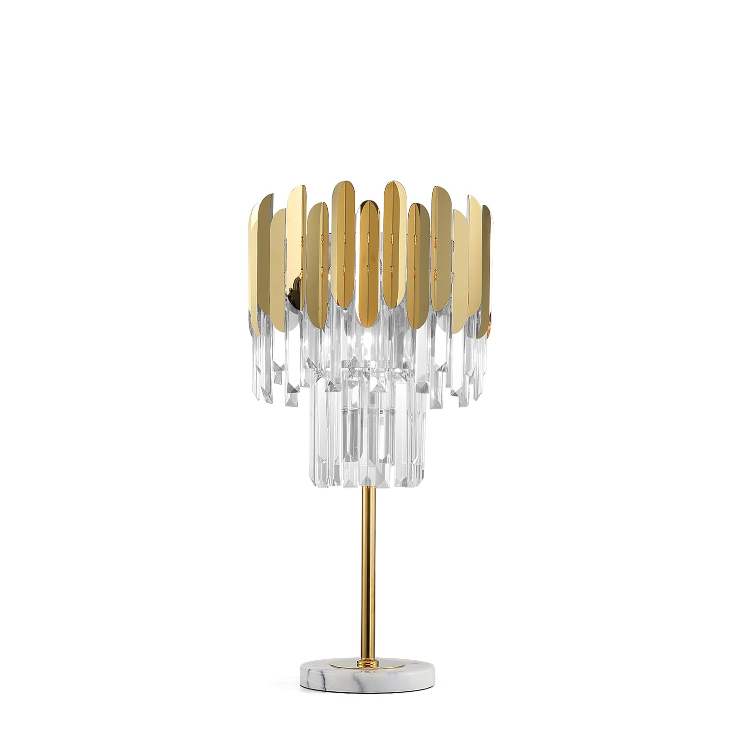 Elegant Crystal Marble LED Desk Lamp - Modern Office & Study Table Light for Home, Bedroom, Dorm - Perfect for Reading, Working & Decor