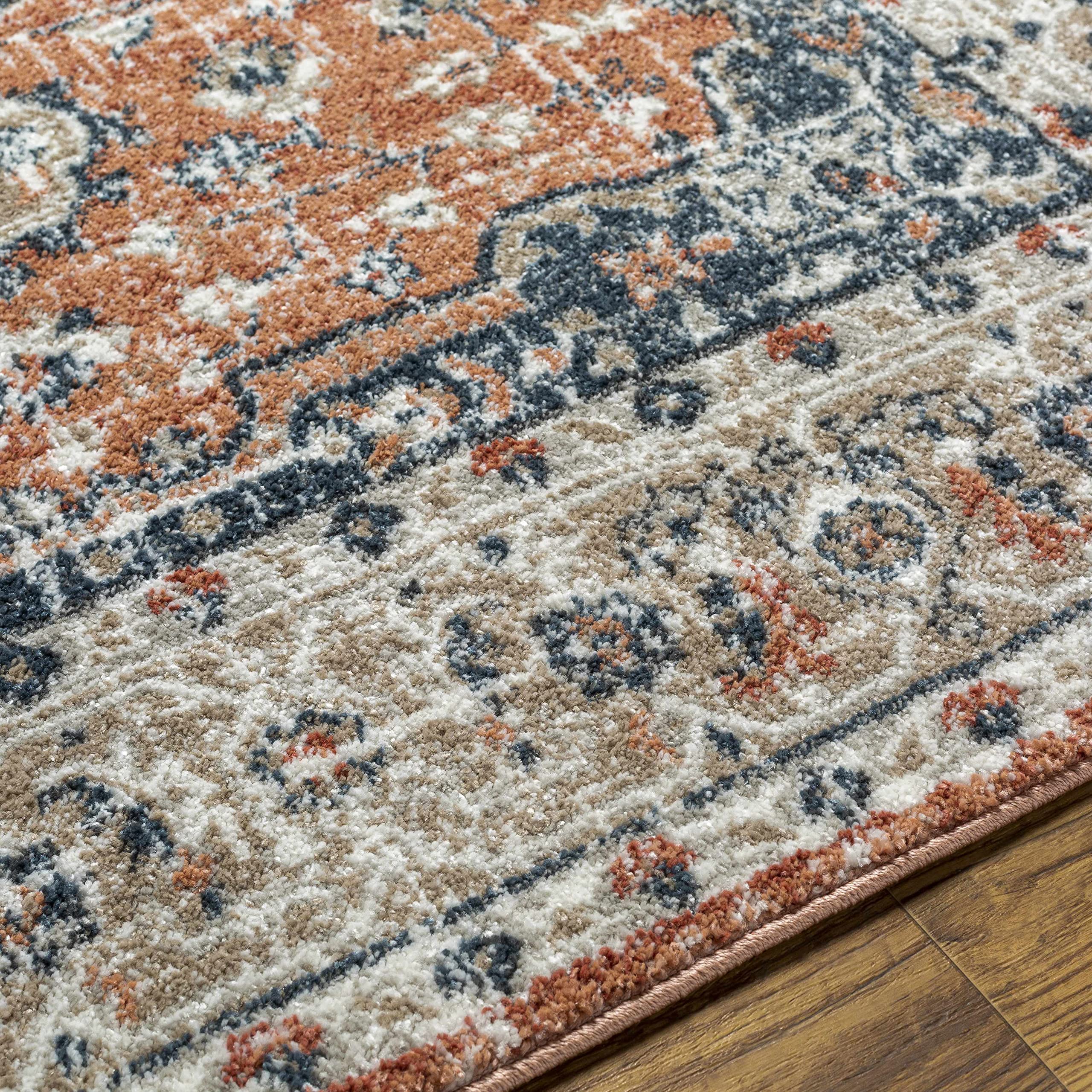 Premium Hauteloom Alabel Traditional Area Rug for Living Room & Bedroom - Ivory, Taupe, Gray - 9'2