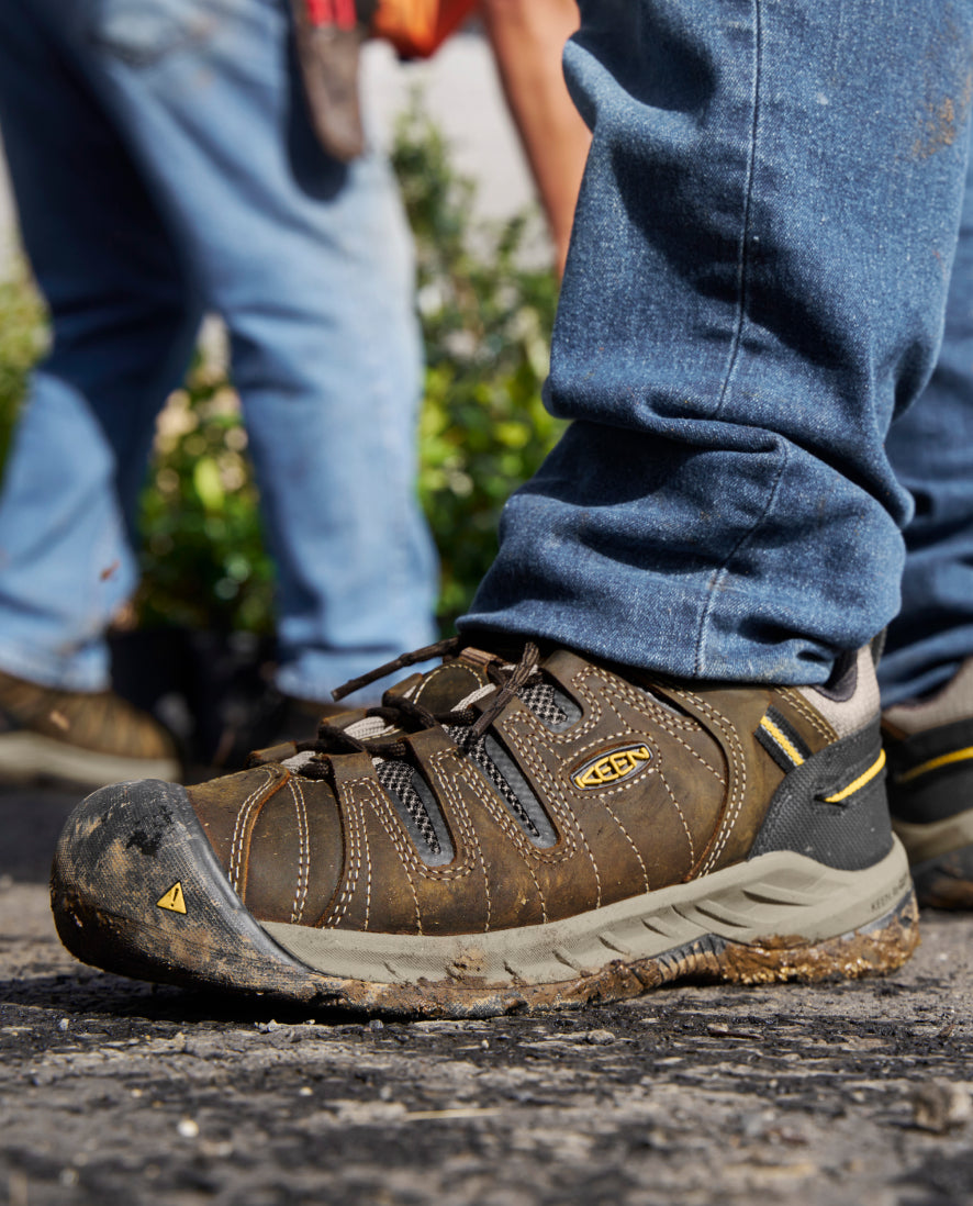 Men's Flint II Soft Toe Work Boots - Cascade Brown & Golden Rod Safety Shoes for Construction, Hiking & Outdoor Work