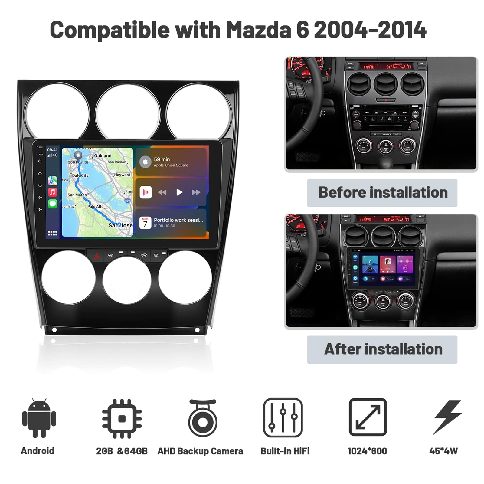 Android 13 Car Stereo for Mazda 6 Atenza 2004-2014 - 9