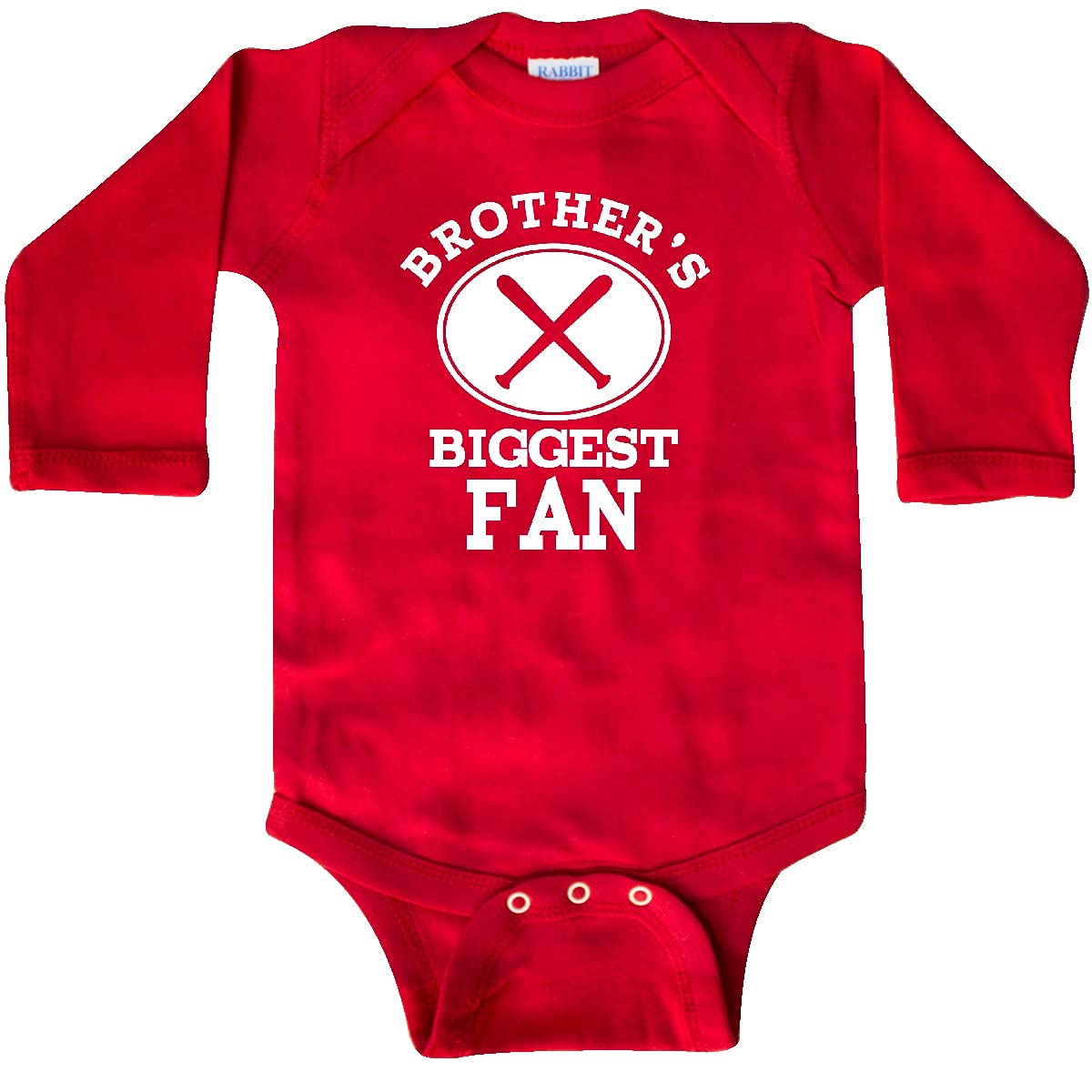 Inktastic Baseball Brothers Biggest Fan Long Sleeve Baby Bodysuit - Soft Cotton Creeper for Newborns & Infants - Perfect for Baseball Games, Family Photos & Casual Outings