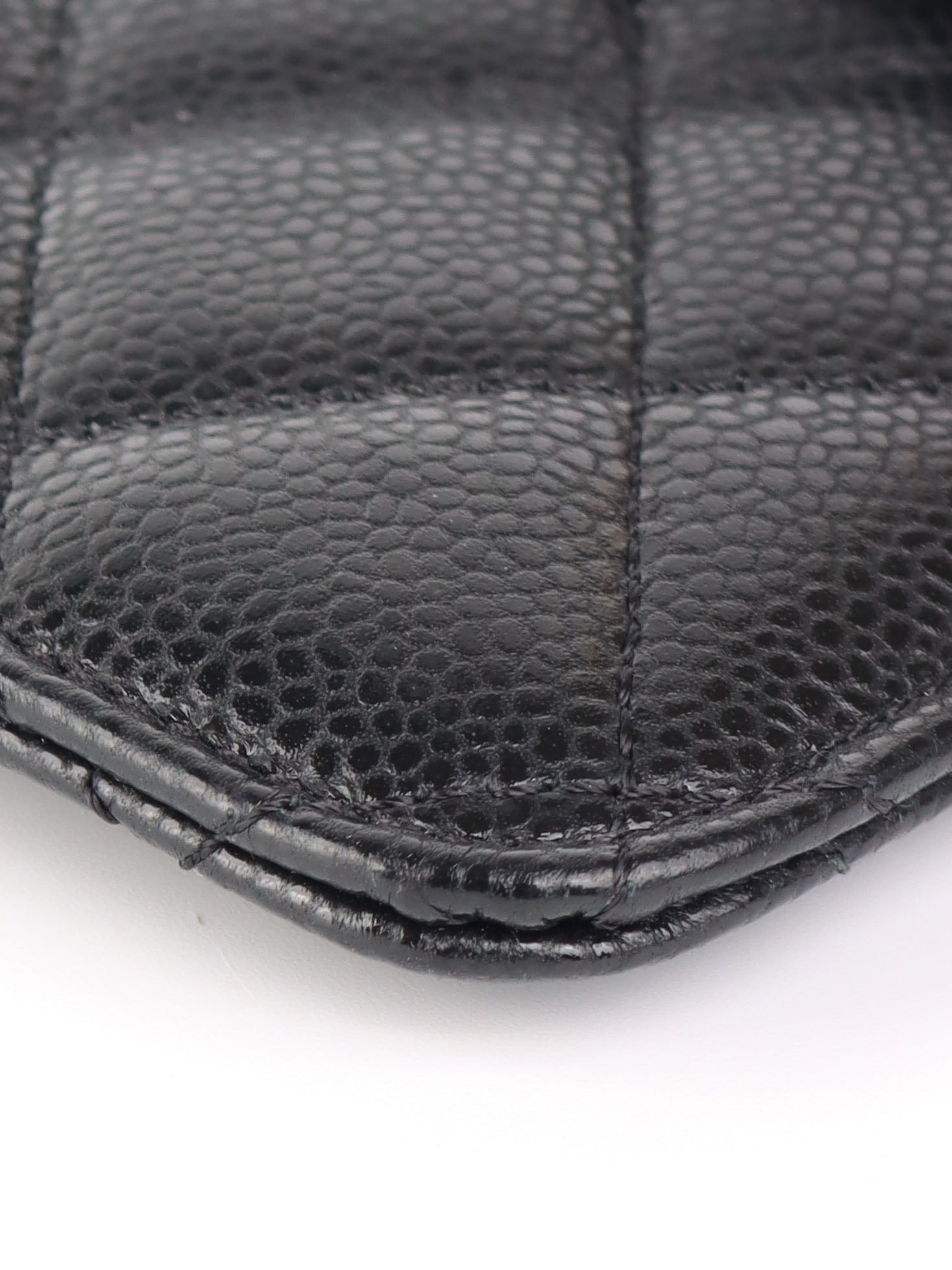 Chanel Black Caviar Leather Long Card Holder with Silver Hardware - Luxury Slim Wallet for Women, Perfect for Everyday Use & Travel