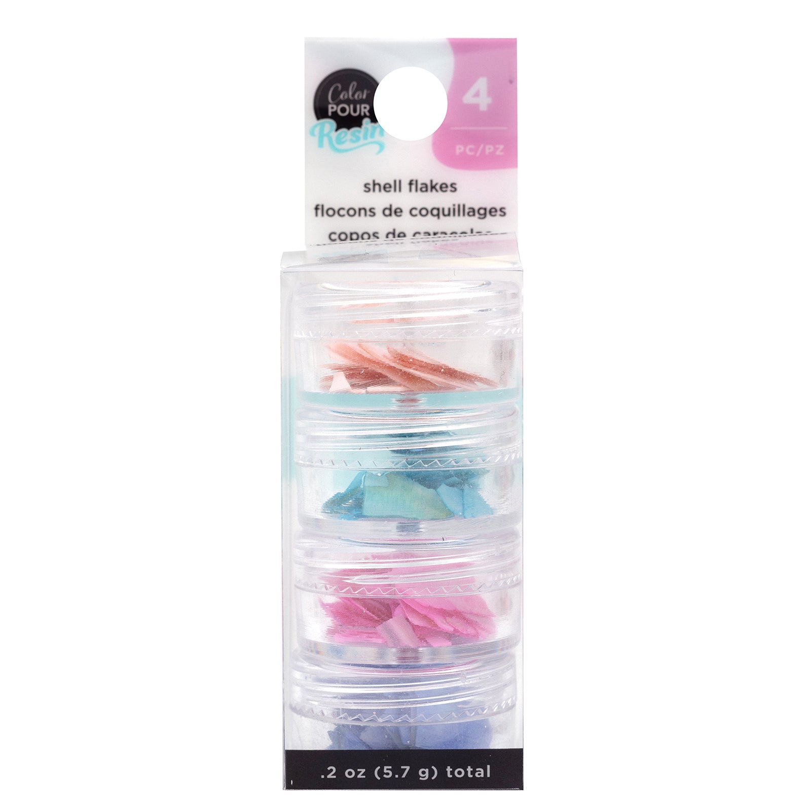 Iridescent Shell Flakes for Resin Art - 4/Pkg (50% OFF) - Perfect for Epoxy Resin Jewelry, Geode Art, and DIY Craft Projects