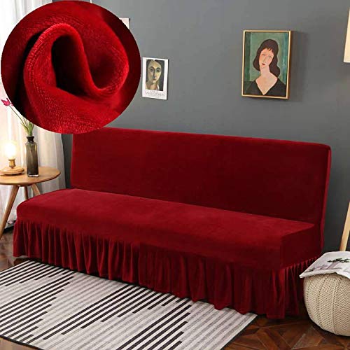 MO&SU Stretch Armless Sofa Bed Slipcover - Washable Furniture Protector for 180-200cm Foldable Couches | Perfect for Living Rooms, Guest Rooms & Small Apartments