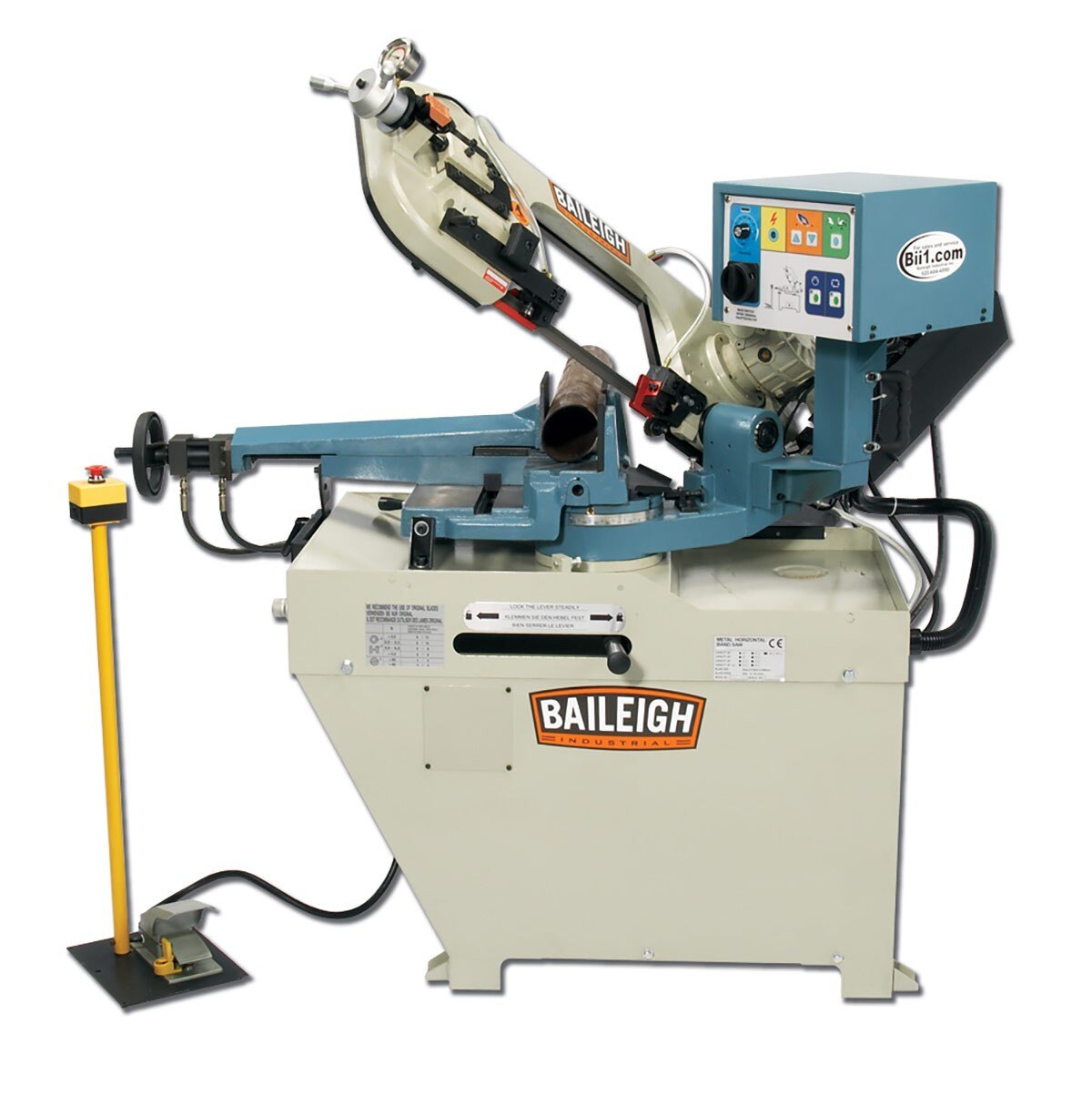 Baileigh Industrial BA9 1001438 BS-260SA Semi-Automatic Bandsaw - Metal & Wood Cutting Machine for Workshop & DIY Projects