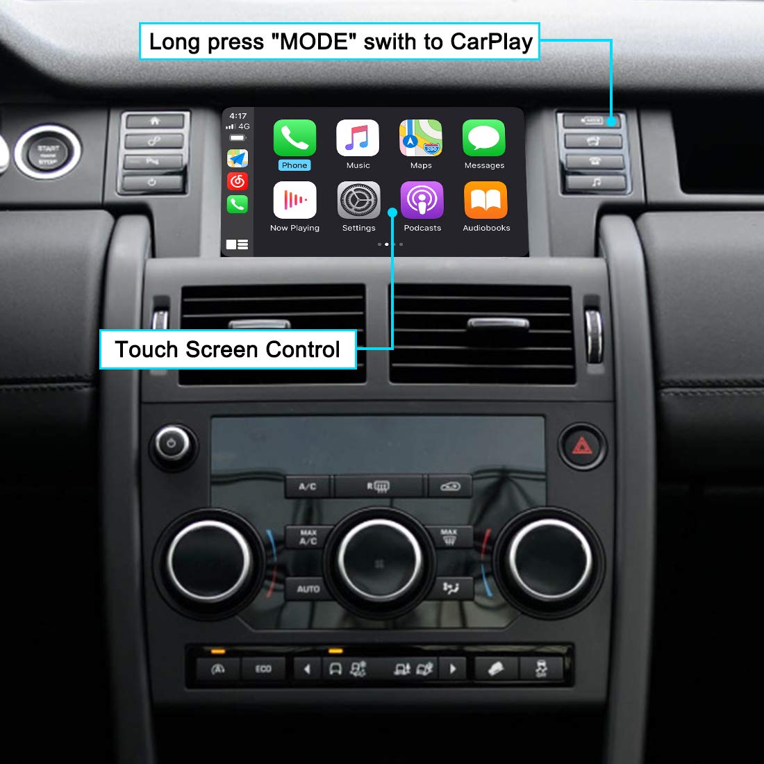 JOYEAUTO Wireless CarPlay & Android Auto Retrofit Kit for Land Rover/Jaguar Discovery Sport F-Space Harman - Wireless Decoder with Mirroring, Rear View Camera & USB Drive Support | Perfect for Road Trips & Daily Commuting